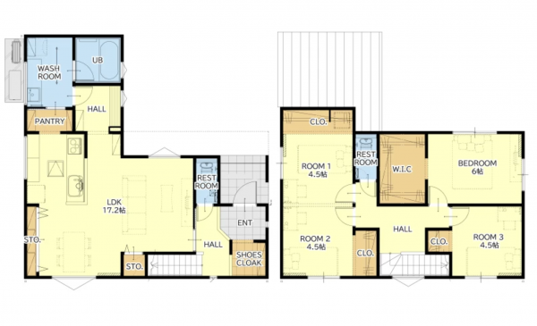 熊本市東区花立、新築一戸建ての間取り画像です