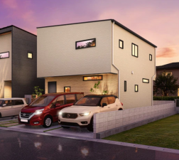 熊本市東区御領、新築一戸建ての完成予想図（外観）画像です