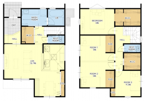 熊本市東区御領、新築一戸建ての間取り画像です