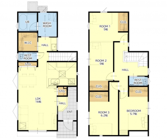 熊本市東区桜木、新築一戸建ての間取り画像です