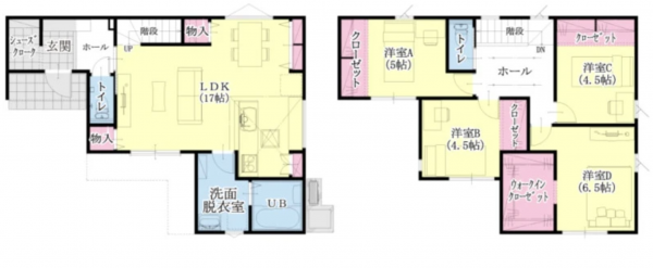 熊本市南区御幸笛田、中古一戸建ての間取り画像です