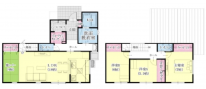 熊本市南区良町、新築一戸建ての間取り画像です