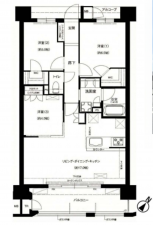 熊本市東区月出、マンションの間取り画像です