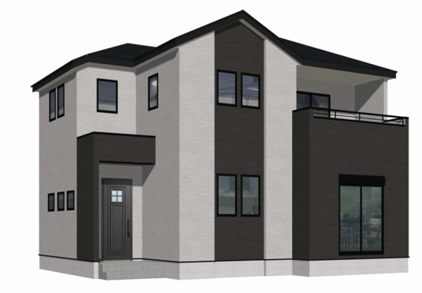 熊本市東区新南部、新築一戸建ての完成予想図（外観）画像です