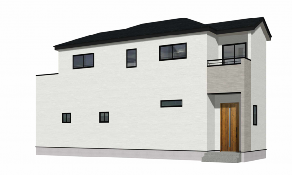 熊本市東区新南部、新築一戸建ての完成予想図（外観）画像です