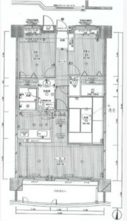 熊本市中央区大江本町、マンションの間取り画像です