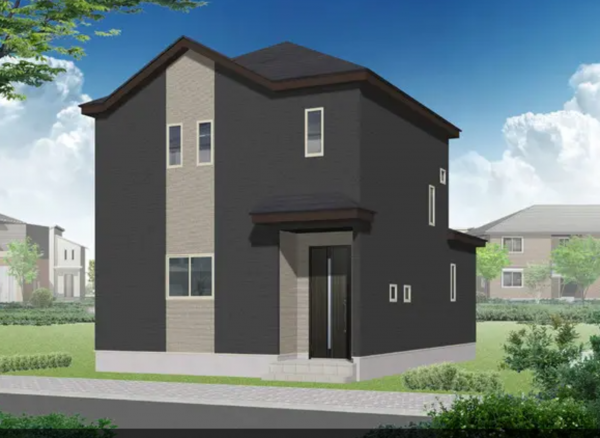 熊本市東区桜木、新築一戸建ての完成予想図（外観）画像です