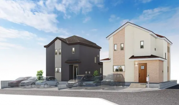 熊本市東区桜木、新築一戸建ての完成予想図（外観）画像です