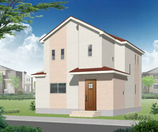 熊本市東区桜木、新築一戸建ての完成予想図（外観）画像です