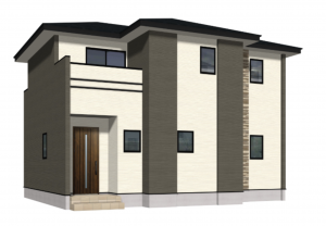 熊本市南区富合町南田尻、新築一戸建ての完成予想図（外観）画像です