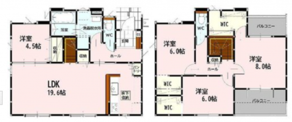 熊本市南区富合町南田尻、新築一戸建ての間取り画像です