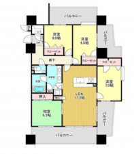 熊本市東区花立、マンションの間取り画像です