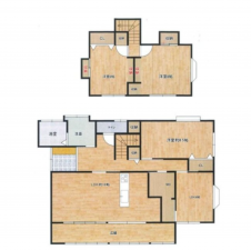 熊本市南区会富町、中古一戸建ての間取り画像です