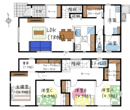 熊本市南区砂原町、新築一戸建ての間取り画像です
