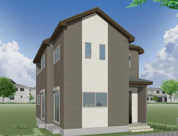 熊本市南区出仲間、新築一戸建ての完成予想図（外観）画像です