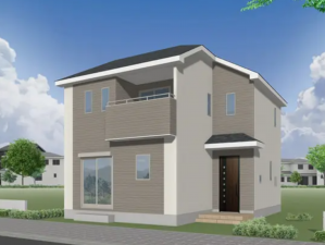 熊本市南区出仲間、新築一戸建ての完成予想図（外観）画像です