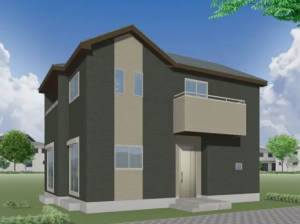 熊本市南区出仲間、新築一戸建ての完成予想図（外観）画像です