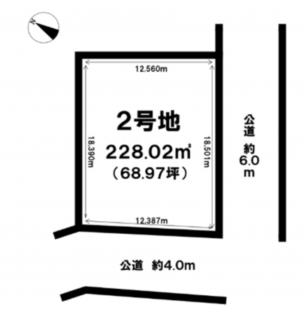 熊本市東区湖東、土地の間取り画像です