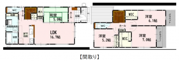 熊本市南区良町、新築一戸建ての間取り画像です