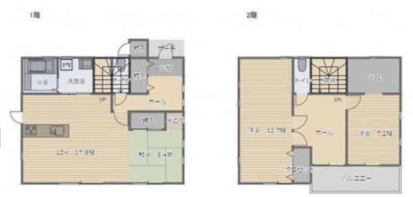 熊本市東区戸島、中古一戸建ての間取り画像です