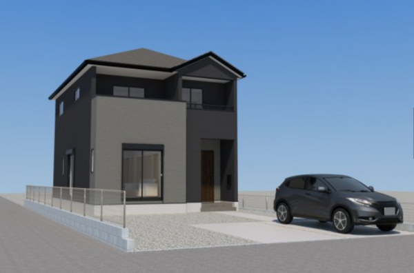 熊本市南区近見、新築一戸建ての完成予想図（外観）画像です