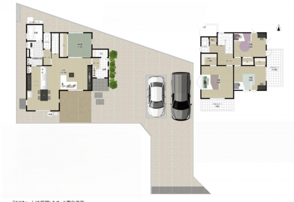 熊本市南区御幸木部、新築一戸建ての間取り画像です