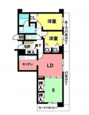 熊本市中央区帯山、マンションの間取り画像です