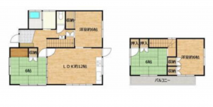 熊本市南区良町、中古一戸建ての間取り画像です