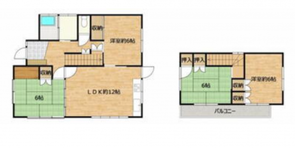 熊本市南区良町、中古一戸建ての間取り画像です