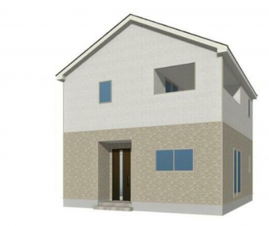 熊本市南区薄場、新築一戸建ての完成予想図（外観）画像です