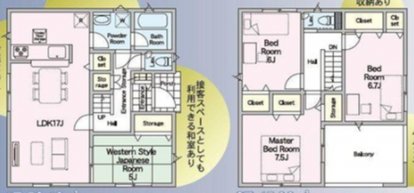 熊本市東区鹿帰瀬町、新築一戸建ての間取り画像です