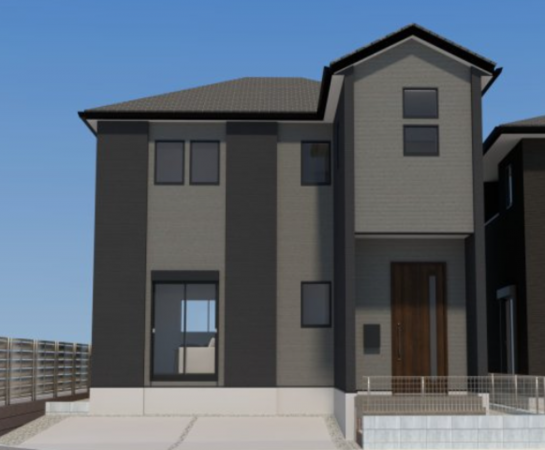 熊本市東区東本町、新築一戸建ての外観画像です