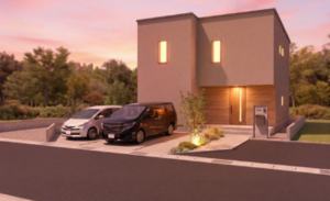 熊本市南区八分字町、新築一戸建ての完成予想図（外観）画像です