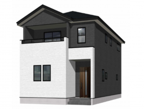 熊本市東区画図町大字下無田、新築一戸建ての完成予想図（外観）画像です