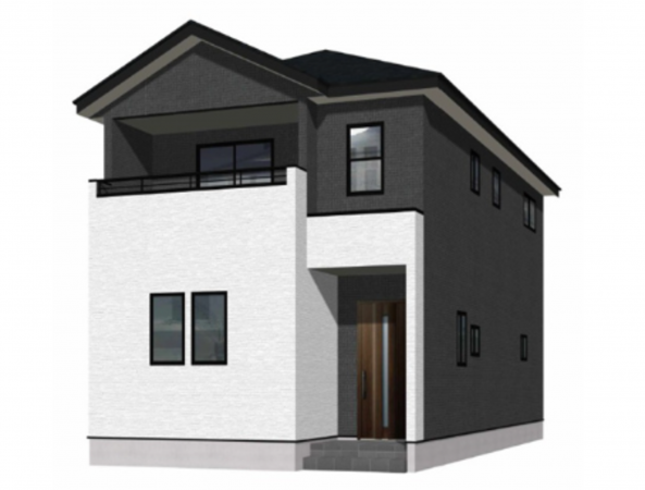 熊本市東区画図町大字下無田、新築一戸建ての完成予想図（外観）画像です