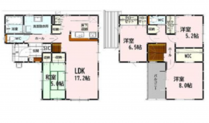 熊本市東区沼山津、新築一戸建ての間取り画像です
