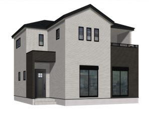 熊本市東区沼山津、新築一戸建ての完成予想図（外観）画像です