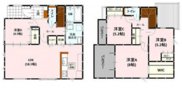 熊本市中央区帯山、新築一戸建ての間取り画像です