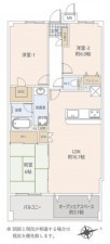 藤沢市片瀬、マンションの間取り画像です