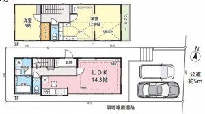 藤沢市鵠沼桜が岡、中古一戸建ての間取り画像です