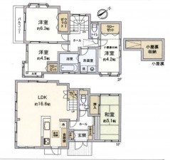 藤沢市辻堂新町、中古一戸建ての間取り画像です