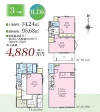 藤沢市辻堂元町、新築一戸建ての間取り画像です