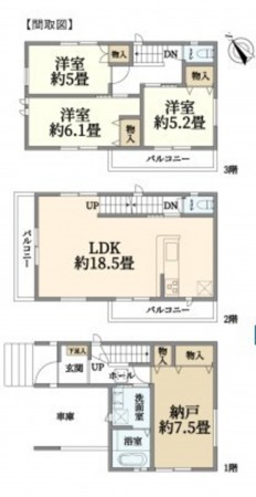 藤沢市川名、新築一戸建ての間取り画像です