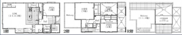 藤沢市片瀬、新築一戸建ての間取り画像です