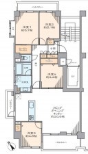 藤沢市藤沢、マンションの間取り画像です