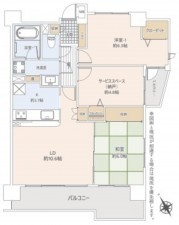 藤沢市片瀬、マンションの間取り画像です