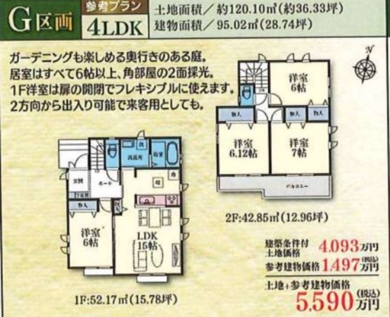 藤沢市鵠沼神明、土地の間取り画像です