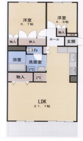 藤沢市辻堂東海岸、マンションの間取り画像です