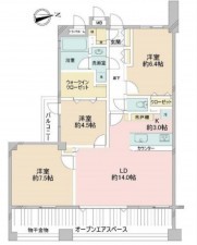 藤沢市片瀬、マンションの間取り画像です