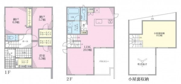 藤沢市弥勒寺、新築一戸建ての間取り画像です